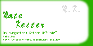 mate keiter business card